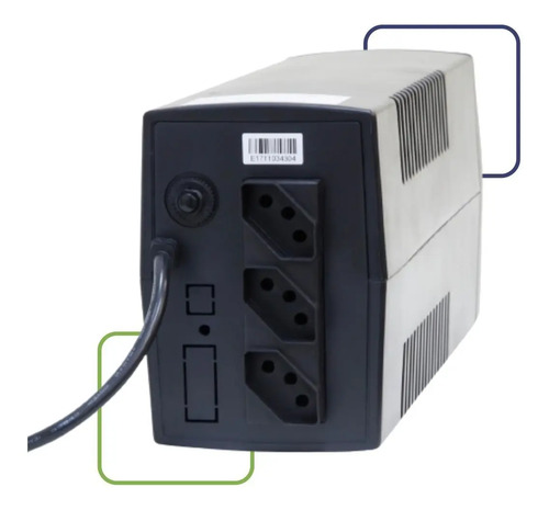Nobreak JBR 600va 220v Para Pc/Game/TV/Net/CfTV Preto