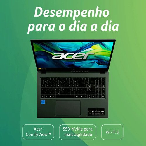 Notebook 15.6" Acer Aspire Go 15 Intel Core i7 13ª Geração 16GB RAM DDR5 512GB SSD Tela Full HD Teclado Numérico Autonomia de 8h Wi-Fi 6 Sistema Operacional Linux