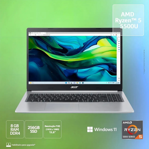 Notebook acer aspire 5 a515 45 r5at amd ryzen 5 5500u 156amd