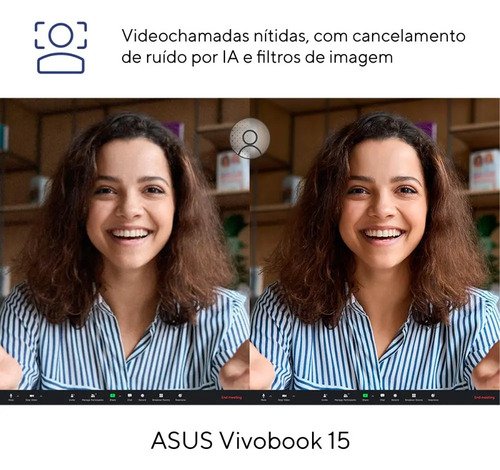 Notebook ASUS Vivobook 15, Intel Core i5 1334U 1,3 GHz, 8GB Ram, 256GB SSD, KeepOS Linux, Tela 15,6" FHD, Cool Silver - X1504VA-NJ1739