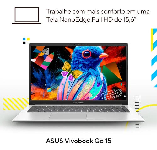Notebook Asus Vivobook Go Core I3 N305 8gb 512ssd 15,6 Fhd Cool Silver