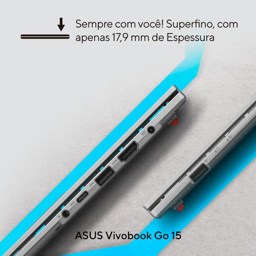 Notebook Asus Vivobook Go Core I3 N305 8gb 512ssd 15,6 Fhd Cool Silver
