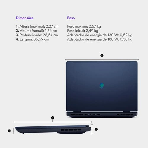 Notebook Dell Alienware Ac16-c7240h-d30 Core7 16gb Rtx Linux