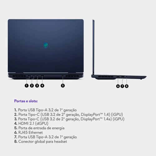 Notebook Dell Alienware Ac16-c7240h-d30 Core7 16gb Rtx Linux