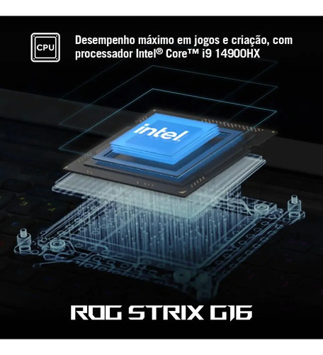 Notebook Gamer Rog Strix G16 G615jpr Nvidia Rtx 5070 Intel Core I9 14900hx 32gb Ram 1tb Ssd Windows 11 Home Tela 16 240hz Led Cinza - S5001w