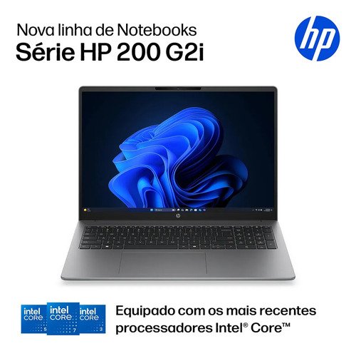 Notebook HP 200 HP 200 G2i Intel Core 3-100U 16" Intel Graphics RAM 8GB (1x8GB) DDR5 SSD 256GB PCIe4x4 Windows 11 Home SL - E30QDAT#AK4
