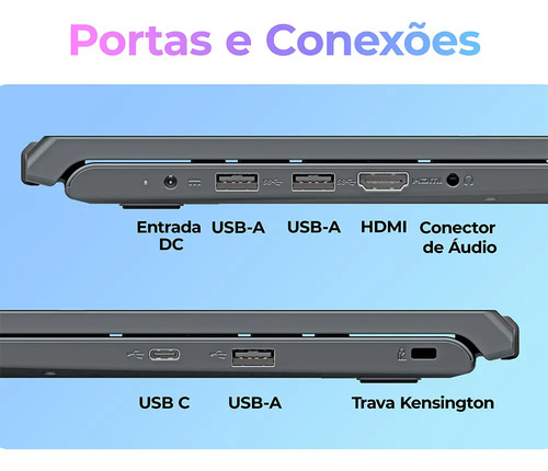 Notebook Positivo Vision C15M Intel Celeron N4500 Windows 11 Home 4GB RAM 128GB eMMC Tela 15" Full HD IPS Antirreflexo - Minitela e Tecla Copilot - Cinza