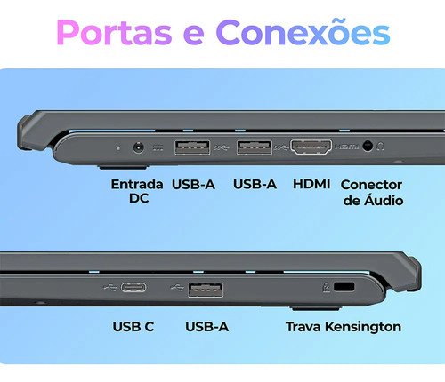 Notebook Positivo Vision C15M Minitela Celeron, 8GB 128GB eMMC, Tela 15.6" HD Antirreflexo, Windows 11, Tecla Link, Cinza 1