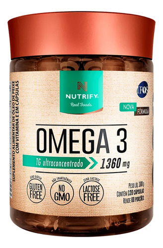 Nutrify omega 3 tg ultraconcentrado 1360mg enriquecido com