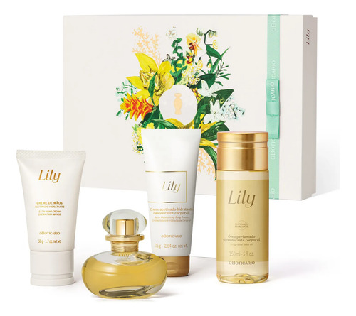 O boticario lily kit presente4 itens