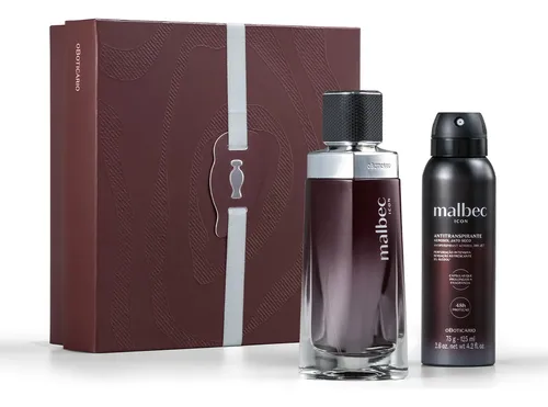 O boticario malbec icon kit presente 2 itens