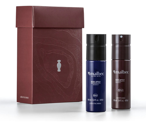 O boticario malbec kit body sprays 2 itens