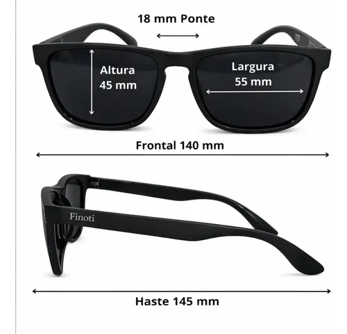 Óculos De Sol Masculino Quadrado Acetato Uv400 Original