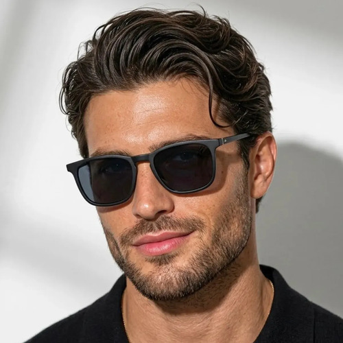 Oculos de sol masculino quadrado classico premium protecao u
