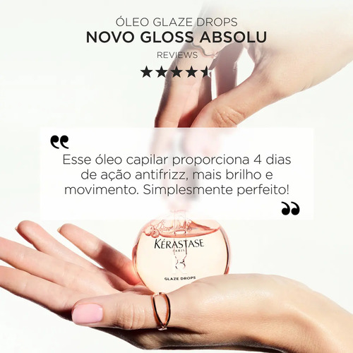 Óleo Capilar Kérastase Gloss Absolu Glaze Drops, Brilho Intenso Para Cabelos, Controle de Frizz, 45ml