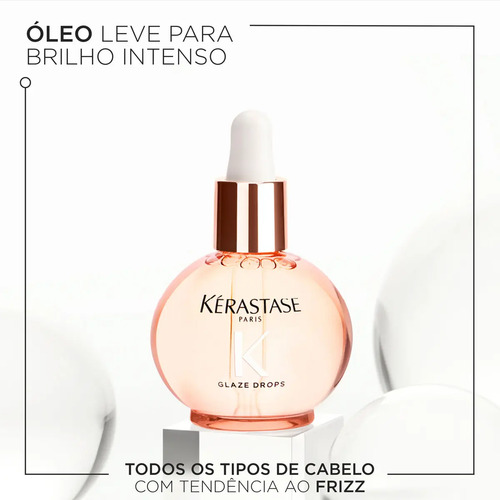 Óleo Capilar Kérastase Gloss Absolu Glaze Drops, Brilho Intenso Para Cabelos, Controle de Frizz, 45ml