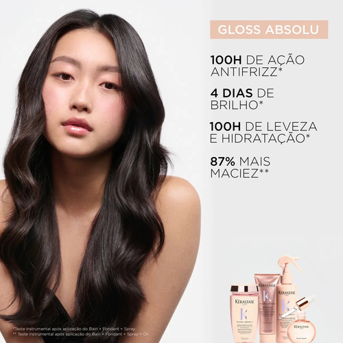 Óleo Capilar Kérastase Gloss Absolu Glaze Drops, Brilho Intenso Para Cabelos, Controle de Frizz, 45ml