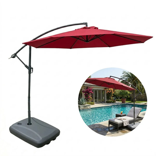 Ombrelone lateral 270m guarda sol de piscina com base 60l