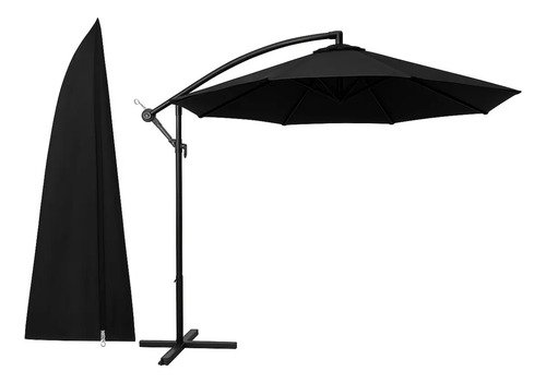 Ombrelone Lateral Preto 3 Metros MaxHouse Reclinável Com Proteção UV