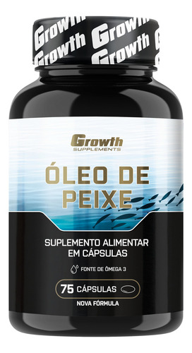 Omega 3 oleo de peixe 75 softgel caps growth supplements