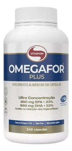 Omega 3 omegafor plus 240caps concentrado vitafor