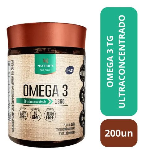 Ômega 3 TG Ultraconcentrado 200 Cápsulas Nutrify