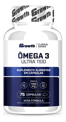Omega 3 ultra 1100 oleo de peixe 75 softgel growth sem sabor