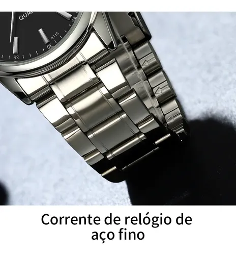 Opk Relógio Masculino Original Prata À Prova D'água 6010