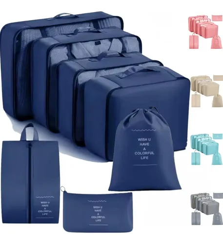 Organizador de malas bolsas de viagem kit necessaire 7 pecas