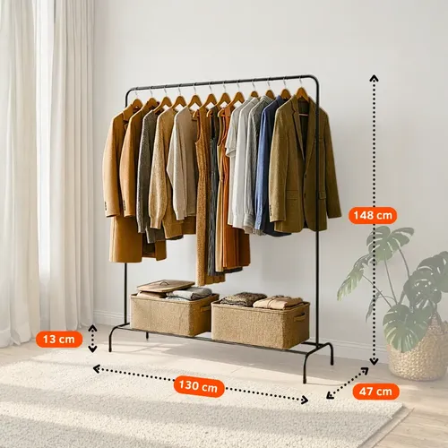 Organizador De Roupas Portátil Grande Metal P/ Quarto Closet