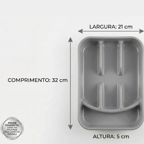 Organizador De Talheres Com Divisórias E Tampa Para Cozinha