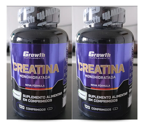 Pack 2 Creatina Creapure 120 Comprimidos Growth Com Nota F