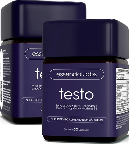 Pack 2 testo essencial suplemento para homens com feno grego