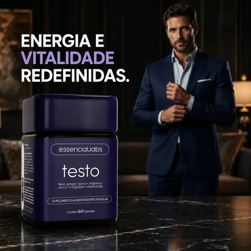 Pack 2 Testo Essencial: Suplemento para Homens com Feno Grego, Boro e Arginina