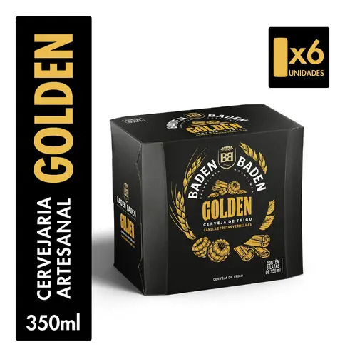 Pack de cerveja baden baden golden lata com seis de 350ml