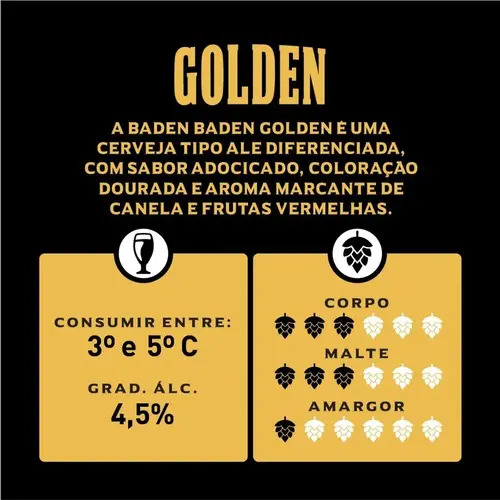 Pack de Cerveja Baden Baden Golden Lata, com Seis de 350ml