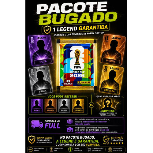 Pacote Bugado Figurinha Legend Extra Copa Do Mundo 2026