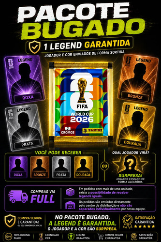 Pacote Bugado Figurinha Legend Extra Copa Do Mundo 2026