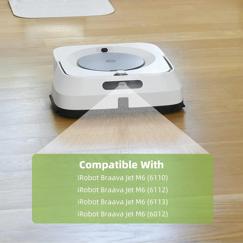 Pacote Com 4 Almofadas Para O Robô Irobot Braava Jet M6 Ulti