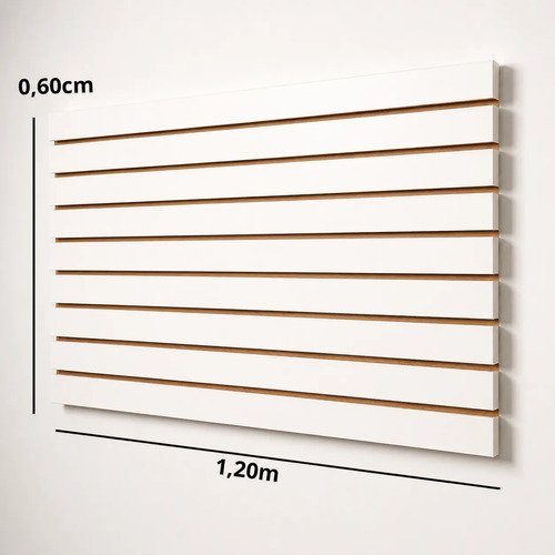 Painel Canaletado Mdf 120x60cm Branco Ideal Para Loja Casa