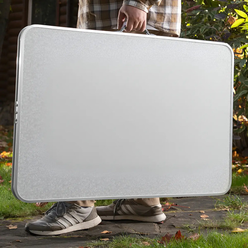 Palisad Mesa Alumínio Para Pescaria Acampamento Camping 90x60 cm vira maleta cor branco Pés Dobrável