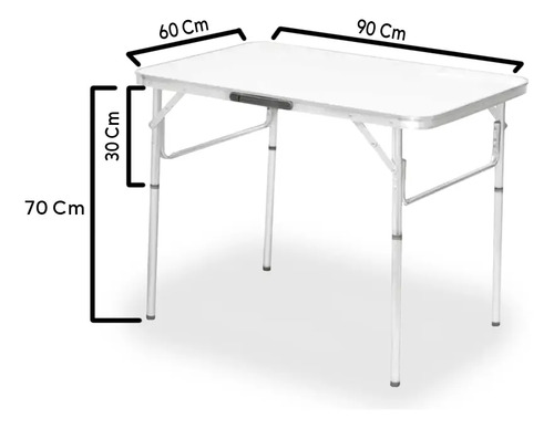 Palisad Mesa Alumínio Para Pescaria Acampamento Camping 90x60 cm vira maleta cor branco Pés Dobrável