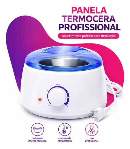 Panela cera quente aquecedor eletrica depilacao termocera bm