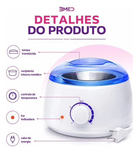 Panela Cera Quente Aquecedor Elétrica Depilação Termocera BMED