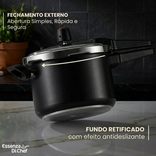 Panela De Pressão 4,5 Litros Antiaderente Fechamento Externo