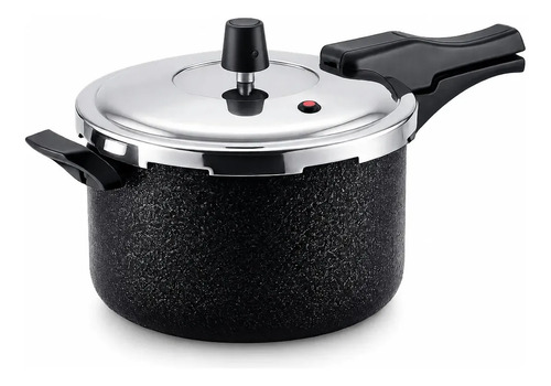 Panela de pressao 7 litros aluminio preta grande segura refo