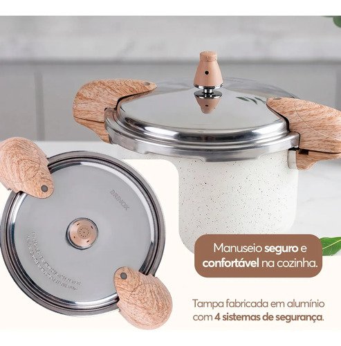 Panela De Pressão Brinox Indução 5,4l 22cm Vanilla Vanilla