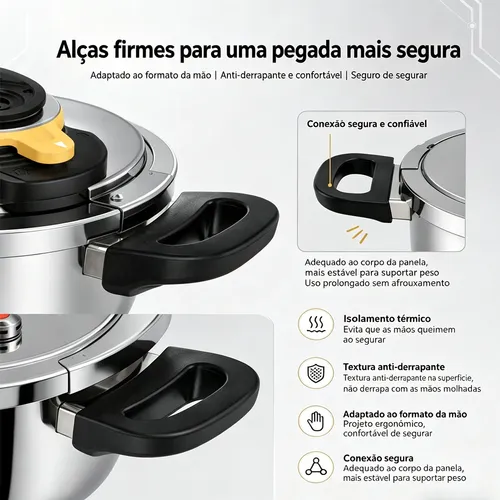 Panela De Pressão De Aço Inoxidável De 10l,três Velocidades