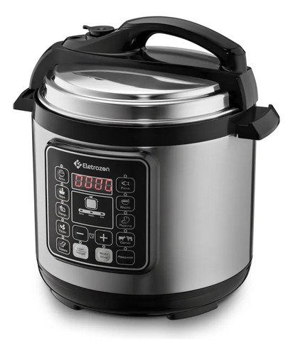Panela de Pressão Elétrica 1100W Eletrozon Elt-808 de 6 Litros com Revestimento Antiaderente e Desligamento Automático