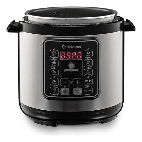 Panela de Pressão Elétrica 1100W Eletrozon Elt-808 de 6 Litros com Revestimento Antiaderente e Desligamento Automático